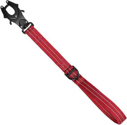 ICEFANG Short Dog Leash 25 Inch Reflective Nylon Traffic Leash with Padded Handle,Heavy Duty Auto Lock Swivel Clip for Medium Large Dogs No Pull Training Walking (Red, 25 Inch)