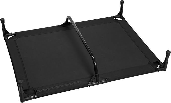 Love&go Elevated Dog Bed with Metal Frame, Cooling Raised Pet Cot for Dog and Cat (L - Black, Large- 34.5x25.5x5.5 inch)