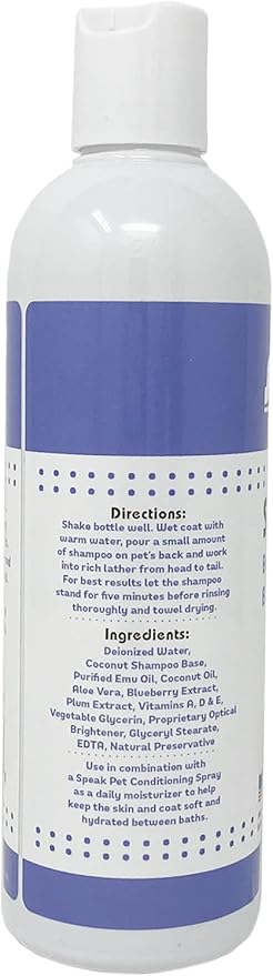 Speak Pet Products Brightening Dog Shampoo, Blueberry Plum, 17 Ounces