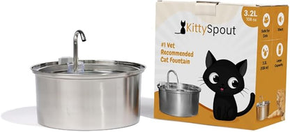 KittySpout Cat Water Fountain Filters for 108oz/3.2L… (2 Month Supply: 4 Filters & 4 Sponges)