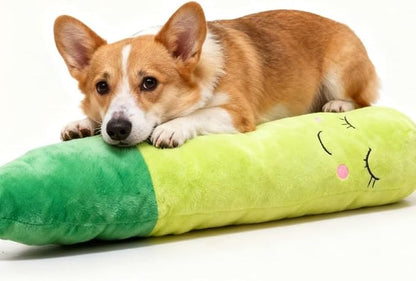 Plush Dog Toy, Carrot Squeaky Toy for All Breeds Pets, Green Polyester Blend, Large Size with Cute Design, Large&Small Interactive Pet Play Toy (Green, Large&Small)