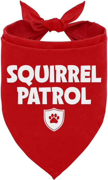 Squirrel Patrol Dog Bandana, Red Dog Bandana, Funny Cute Dog Bandana, Paw Patrol Dog Costume, Pet Dog Triangle Scarf, Dog Bandana for Small Medium Large Dogs, Gift for Dog Lover (D20)