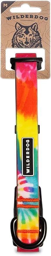Wilderdog Waterproof Dog Collar - Repels Water & Dirt - Medium 13"-18" - Tie Dye