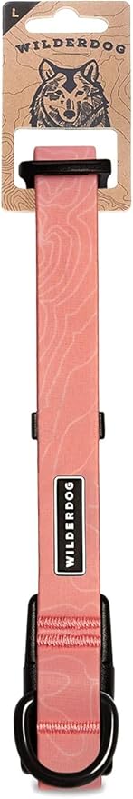 Wilderdog Waterproof Dog Collar - Repels Water & Dirt - Large 17"-24" - Guava