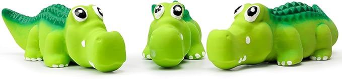 Pawdoer Squeaky Dog Toys for Medium Dogs, Soft Latex Squeaky Dog Ball, Cute Funny Squeak Crocodile Pet Toys
