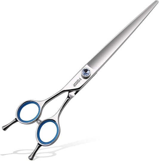 Straight Left Handed Dog Grooming Scissors 7.0'' Professional Dog Shears for Grooming for Pet Cat Japan 440C Dog Scissors for Small Dogs Super Sharp (7.0'' Straight)