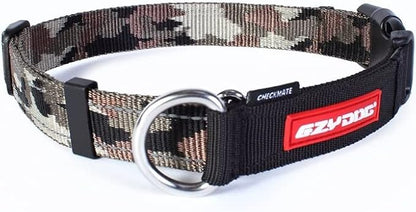 EzyDog Checkmate Martingale Collar for Dogs – Premium Nylon Training Dog Collar for Easy Control with no Choking (Medium, Green Camo)