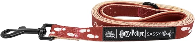 Sassy Woof Harry Potter™ Marauder's Map Dog Leash 60-Inch with Neoprene Padded Handle - Comfortable, Durable, and Stylish for Small to Large Dogs - Officially Licensed