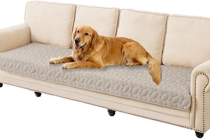 Ameritex Waterproof Pet Bed Cover Anti-Slip Dog Bed Blanket for Sofa and Furniture Waterproof New Pattern Design (Khaki, 30x80 Inch (Pack of 1))