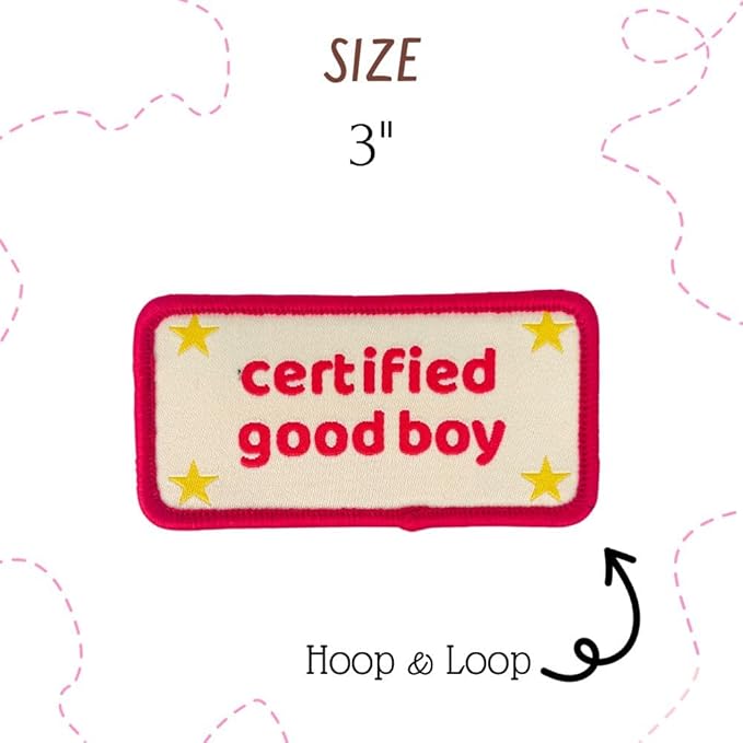 Certified Good Boy Girl Dog Harness Patches | Hoop & Loop Funny Cute Dogs Patch for Removable Vest Collar Tactical Working Moral Training Tracking Service Dog Doggie Pet Embroidery Accessories (Boy)