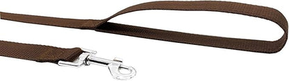 Nylon Training Dog Leash for Small Medium Large Dogs, 15ft 20ft 30ft 50ft Long Leash Dog/Puppy Lead for Obedience Recall Training, Camping (1" x 50ft, Brown)