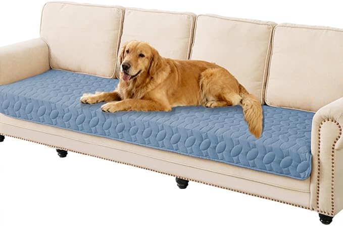 Ameritex Waterproof Pet Bed Cover Anti-Slip Dog Bed Blanket for Sofa and Furniture Waterproof New Pattern Design (Lightblue, 30x80 Inch (Pack of 1))