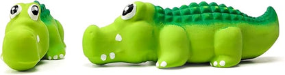 Pawdoer Squeaky Dog Toys for Medium Dogs, Soft Latex Squeaky Dog Ball, Cute Funny Squeak Crocodile Pet Toys