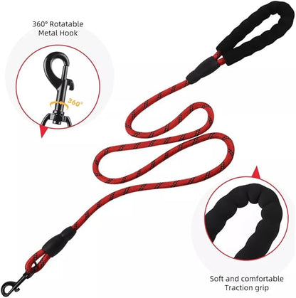 Dog Harness No Pull Adjustable Reflective,for Medium and Large Small Dog with Leash 59.06in (Red, XL)