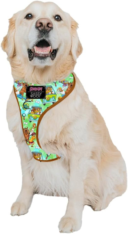 Sassy Woof Dog Adjustable Harness - Scooby-Doo™ - XL, Breathable Mesh, No Pull Design with Two D-Rings, Patented Design, Perfect for Extra Large Dogs - Officially Licensed