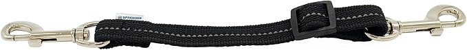 Herm. Sprenger Prong Collar Safety Clip with Reflective Stripes 6"-8" - Pack of 1 Dog Leash Safety Strap - Enhanced Durability for Secure Leash Connection - Ideal for Safe Walk and Training (Black)