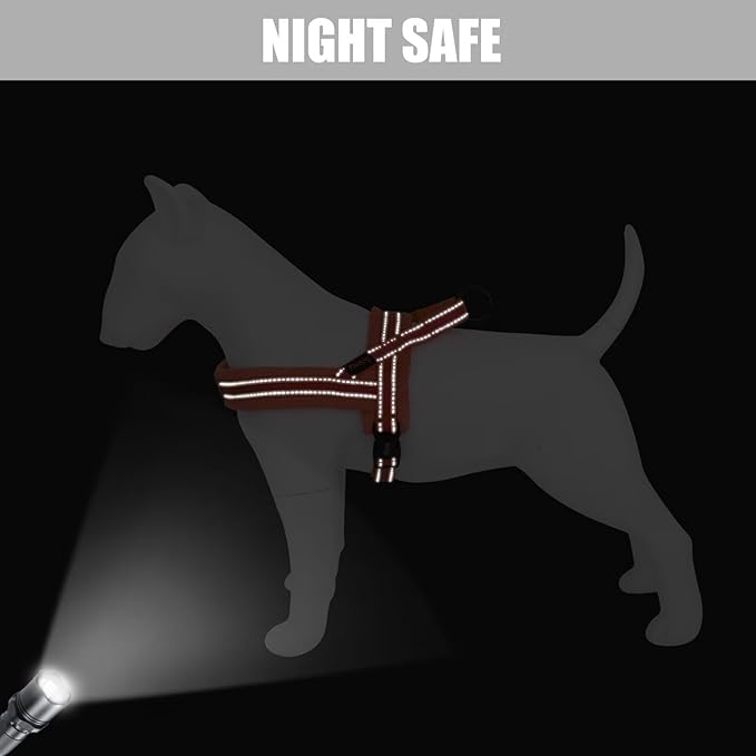 Didog Soft Flannel Padded Dog Vest Harness, No Pull/Quick Fit Reflective Dog Strap Harness, Easy for Training Walking (XS:Chest 15-18", Orange)