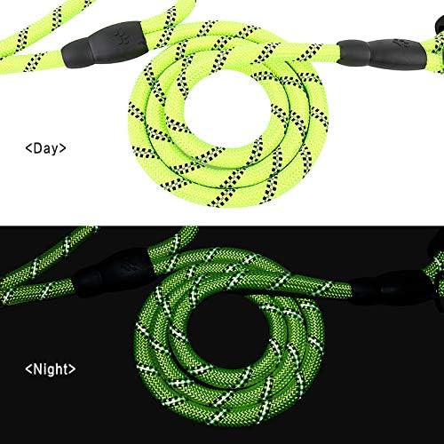 Plutus Pet Rope Dog Leash 6ft Long,Traffic Padded Two Handle,Heavy Duty,Reflective Double Handles Lead for Control Safety Training,Leashes for Large Dogs or Medium Dogs,Dual Handles Leads(Green)