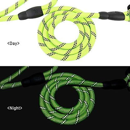 Plutus Pet Rope Dog Leash 6ft Long,Traffic Padded Two Handle,Heavy Duty,Reflective Double Handles Lead for Control Safety Training,Leashes for Large Dogs or Medium Dogs,Dual Handles Leads(Green)