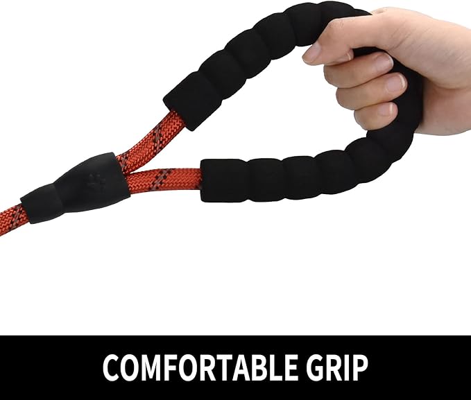 Panykoo 5/6 FT Strong Pet Dog Leash with Soft Padded Handle,Highly Reflective Rope for Night Walking,360-Degree Rotating Metal Buckle Without Tangles,Suitable for Small,Medium and Large Dogs.(6ft)