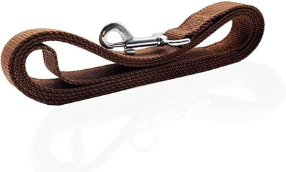 Nylon Dog Leash 8 Feet Long, Walking Training Dog Leashes for Medium Large Dogs(1" X 8 ft, Brown)