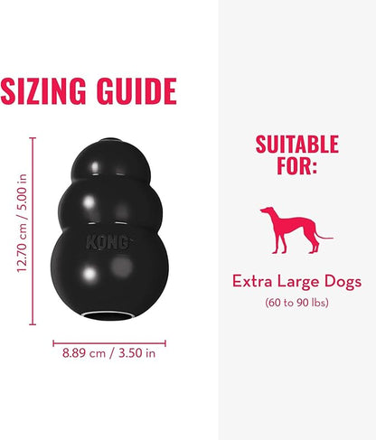 KONG Extreme Dog Toy - Fetch & Chew Toy - Treat-Filling Capabilities & Erratic Bounce for Extended Play Time Most Durable Natural Rubber Material - for Power Chewers - for X-Large Dogs