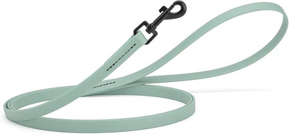Dogline Biothane Waterproof Dog Leash Strong Coated Nylon Webbing with Black Hardware Odor-Proof Easy to Clean High Performance for Small or Large Dogs Made in USA 4 or 6 ft Lead, Sage Green