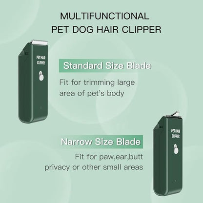 Tileon Feet Hair Trimmer, Dog Clippers,Quiet Washable USB Rechargeable Cordless Dog Grooming Kit,Electric Pets Hair Trimmers Shaver Shears for Dogs and Cats Green