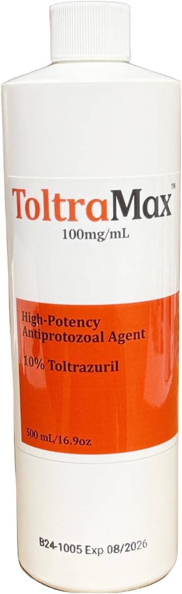 ToltraMax Toltrazuril 10.0% for Horses, Dogs, Cats, 500mL/16.9 Ounce, for Non-Food Chain Animals