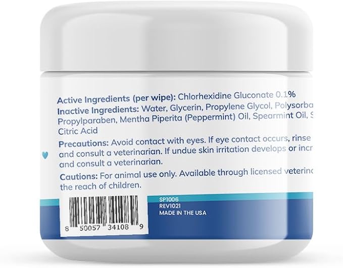 Replenish Dental Wipes for Dogs and Cats - Dog Teeth Cleaning Wipes - Pet Dental Finger Wipes for Dogs – Easy to Use Gentle Pet Dental Wipes - Effective Dog Teeth Cleaner - 50 Count