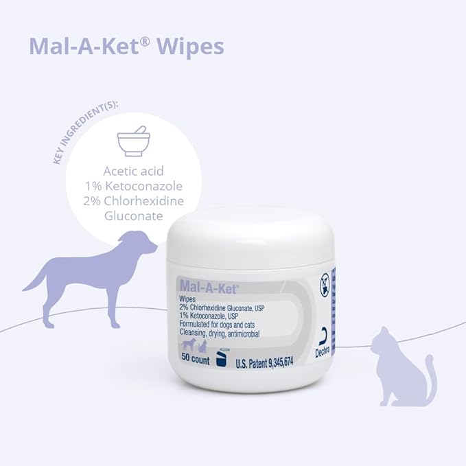 Mal-A-Ket Wipes, 2.25" Round, 50 Count jar