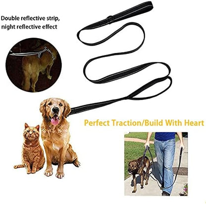 Dog Leash, Heavy Duty Dog Leash, Leashes for Large Breed Dogs .5FT.6FT, Double Handle Dog Leash, Reflective Training Lead, Perfect for Medium to Large Dogs(5FT,Purple)