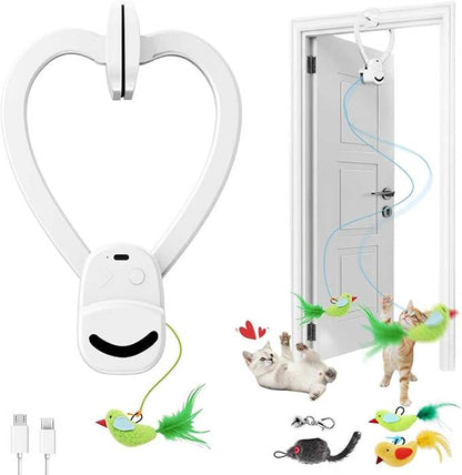 CATPICK Interactive Cat Toys for Indoor Cats Automatic Electric Flying Bird Feather Mouse Toy - Best Kitten & Adult Cat Enrichment Mouse cat Toy Hanging Electric Kitty Toys for Bored Cats