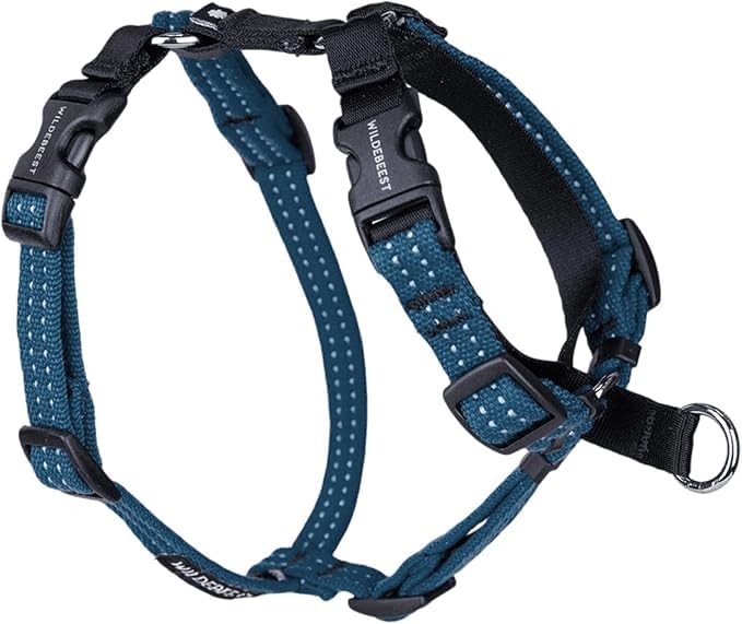 Wildebeest Valencia No Pull Dog Harness | Front and Back Leash Clips | Soft Padded Straps | Lightweight, Adjustable, Easy On/Off for Training and Dog Walking | X-Small Navy