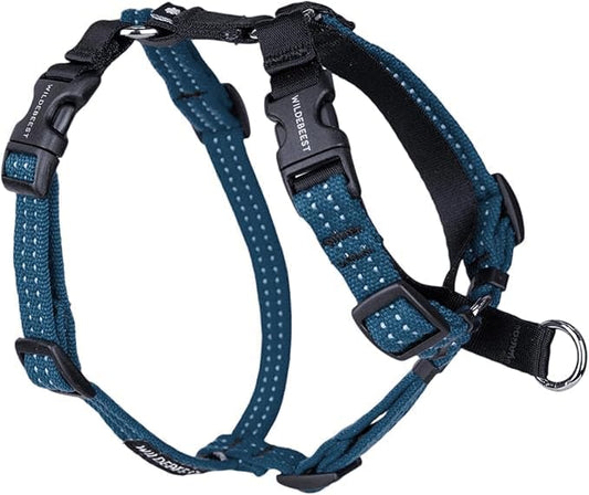 Wildebeest Valencia No Pull Dog Harness | Front and Back Leash Clips | Soft Padded Straps | Lightweight, Adjustable, Easy On/Off for Training and Dog Walking | Small Navy