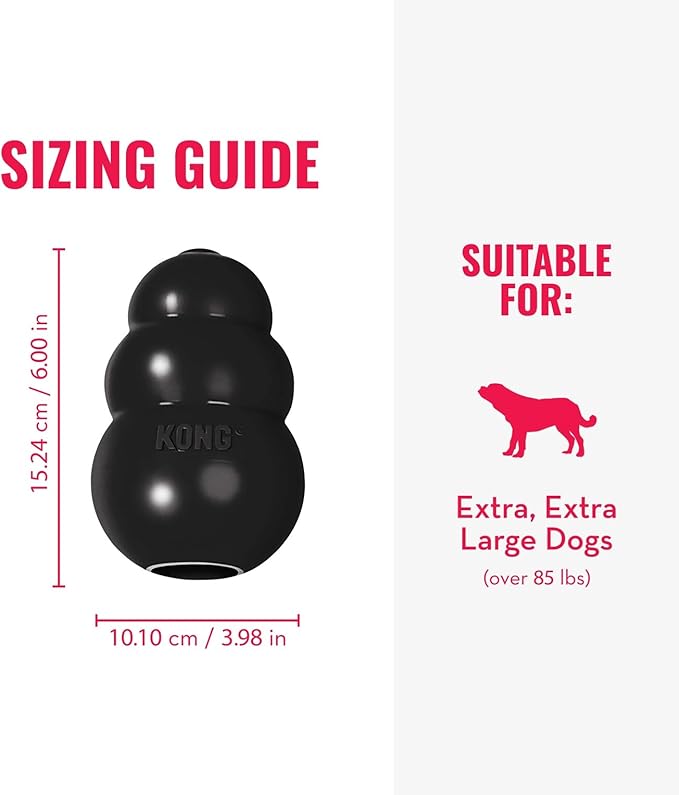 KONG Extreme Dog Toy - Fetch & Chew Toy - Treat-Filling Capabilities & Erratic Bounce for Extended Play Time Most Durable Natural Rubber Material - for Power Chewers - for XX-Large Dogs