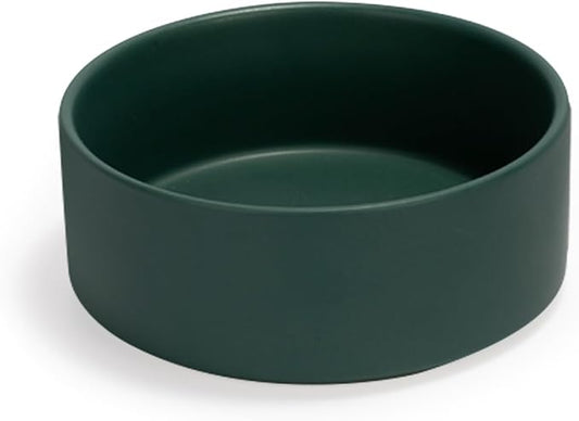 SPUNKYJUNKY 42OZ Ceramic Dog and Cat Bowl, Modern Cute Weighted Food Water Bowl for Replacement Green (1 Pack)