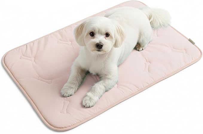 Dormora Cooling Pet Mat – 35x23 Dog or Cat Cool & Comfy, Soft Breathable Self-Cooling Pad, Pet-Safe, Durable, Perfect for Hot Weather, Naps, Crates, Cars, Couch, Washable & Easy to Take Anywhere, Pink