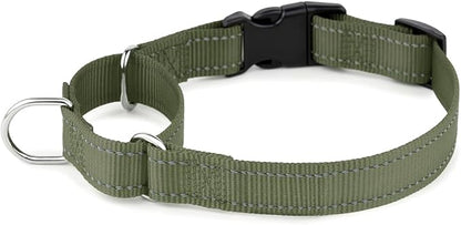 PLUTUS PET Reflective Martingale Collar with Quick Snap Buckle,No Pull Dog Choker Collar for Small Medium Large Dogs,XS,Ranger Green