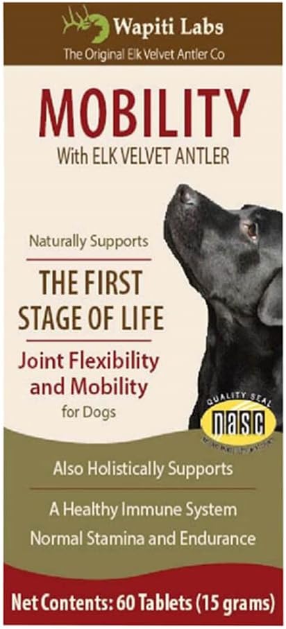 60 Count Dog Mobilty with Elk Velvet Antler Tablets