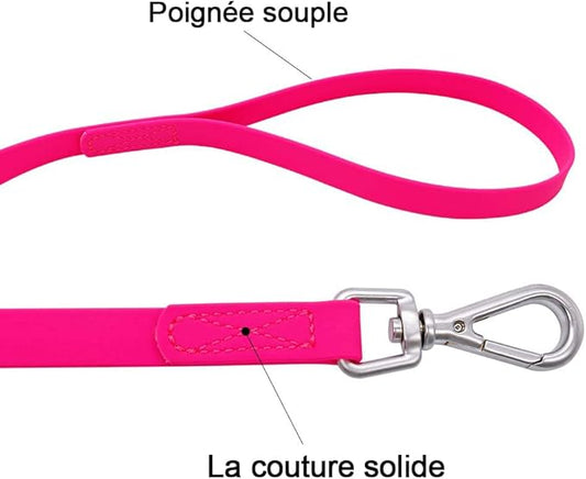 Waterproof Dog Training Leash 50FT 30FT 15FT 10FT 5FT Heavy Duty Recall Long Lead for Large Medium Small Dogs (30FT, Pink)