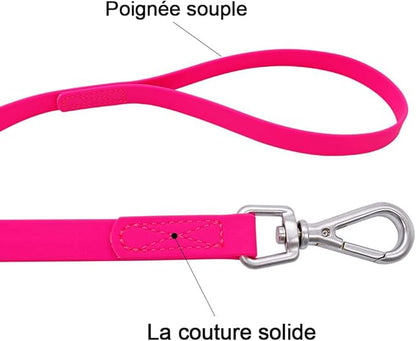 Waterproof Dog Training Leash 50FT 30FT 15FT 10FT 5FT Heavy Duty Recall Long Lead for Large Medium Small Dogs (15FT, Pink)