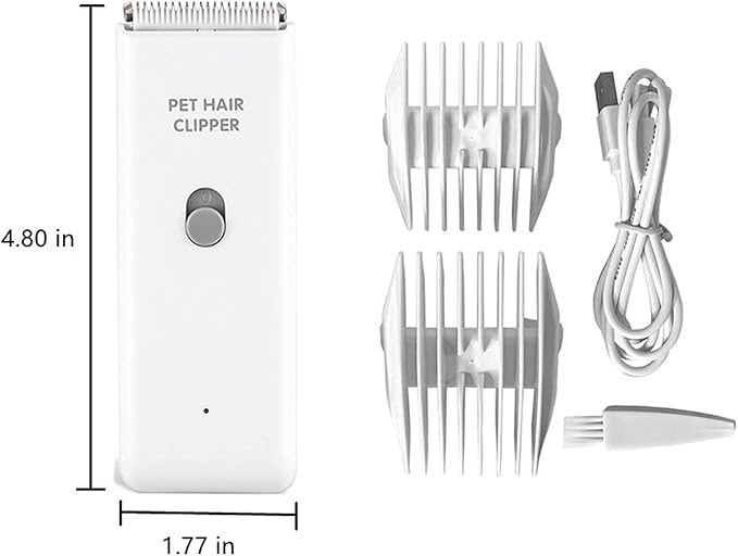 Tileon Dog Clippers,Quiet Washable USB Rechargeable Cordless Dog Grooming Kit,Electric Pets Hair Trimmers Shaver Shears for Dogs and Cats White