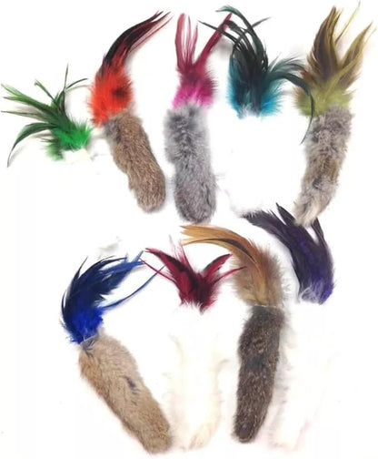 GoCat Da Fur Thing Cat Toy, Rabbit Fur and Feather Toy Stuffed with Catnip