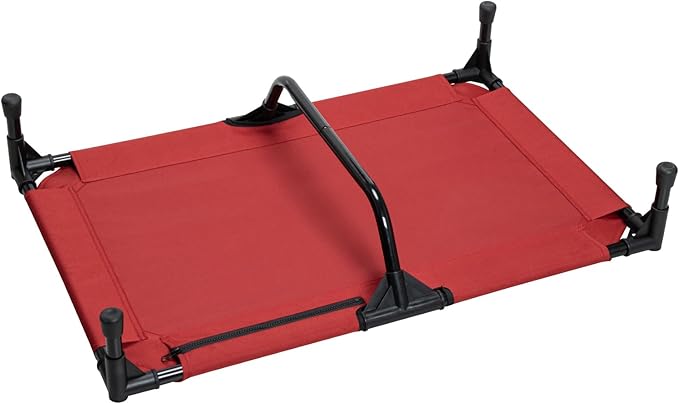 Love&go Elevated Dog Bed with Metal Frame, Cooling Raised Pet Cot for Dog and Cat (M - Red, Medium-29.9x19.5x5.5 inch)