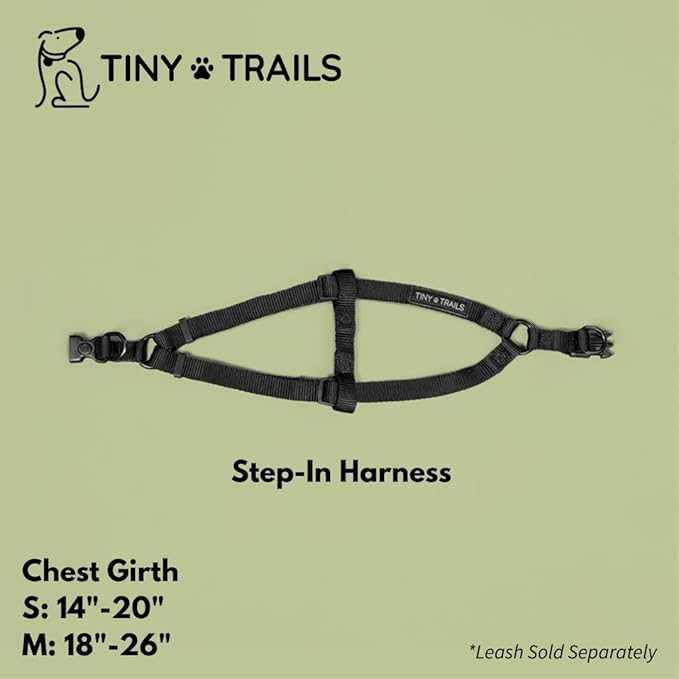 Step-in Dog Harness for Puppies and Small Breeds – Adjustable No-Pull Soft Vest, Secure, Lightweight & Comfortable Premium Nylon, Black (Small – 14"-20" Chest Girth)