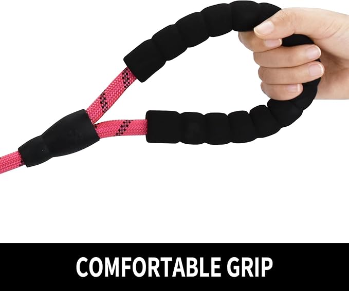 Panykoo 5/6 FT Strong Pet Dog Leash with Soft Padded Handle,Highly Reflective Rope for Night Walking,360-Degree Rotating Metal Buckle Without Tangles,Suitable for Small,Medium and Large Dogs.(6ft)