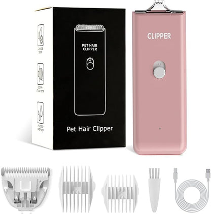 Tileon Feet Hair Trimmer, Dog Clippers,Quiet Washable USB Rechargeable Cordless Dog Grooming Kit,Electric Pets Hair Trimmers Shaver Shears for Dogs and Cats Pink