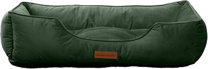 Modern Threads Luxury Dog Bed - Comfortable Tufted Velvet Cushion for Small to Large Dogs - Machine Washable - Durable & Cute Sleep Space for Pets - Pamper Your Pet with Cozy Beds - Forest Green