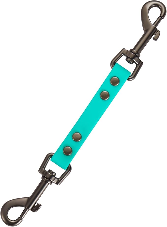 Dog Safety Collar Clip – Waterproof Backup Connector with Dual Hooks for Harness and Collar | Leash Safety Attachment for Training & Walking (Green, 9 inch)